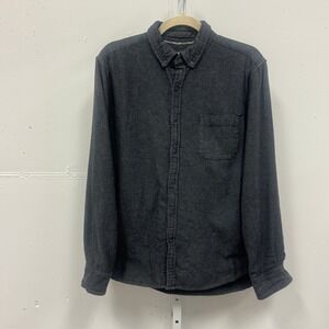 Free‎ Nature Men's Charcoal Gray Cotton Twill Long Sleeve Button Down Shirt Med